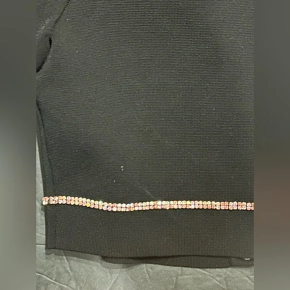 Sandro pink crystal-black embellished cropped cardigan size small - Picture 12 of 16